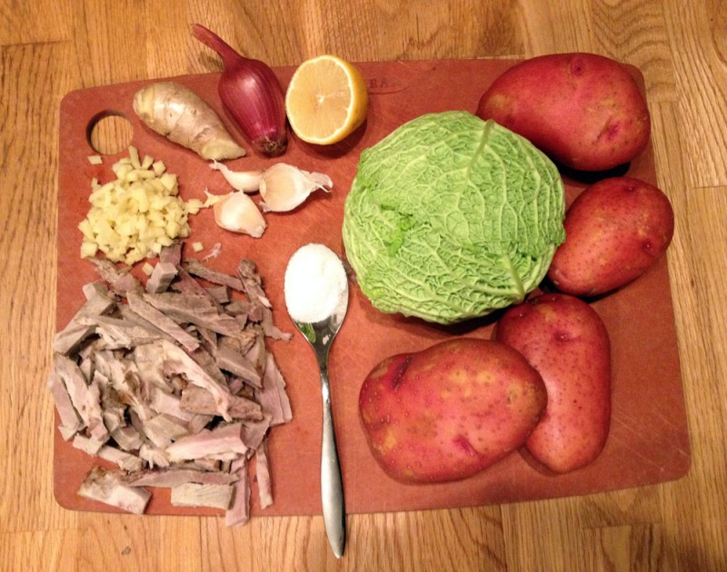 ginger cabbage potato soup recipe ingredients