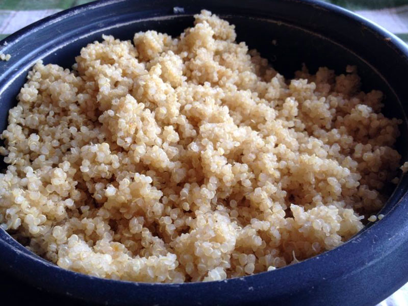 cooked quinoa in rice cooker