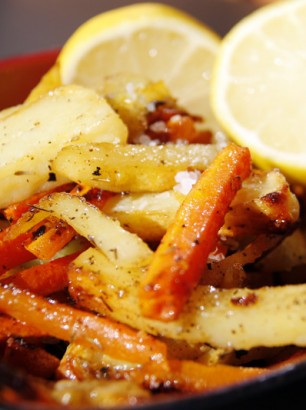 Lemon pepper carrot and potato french fries